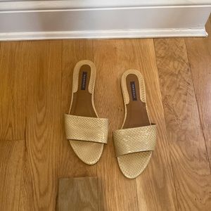 Yellow faux snakeskin Margaux sandals
